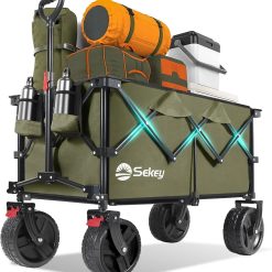 Alternative view of Sekey 220L Wagons Carts Foldable with Big All-Terrian Beach Wheels, Collapsible Heavy DutyWagon with Cup Holders