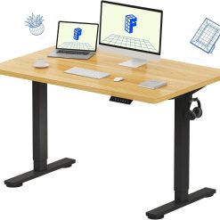 Alternative view of FLEXISPOT EN1 One-Piece Standing Desk, Electric Adjustable with 4 Memory Presets, 176 LBS Capacity, 48x24 Black bifanuoyard