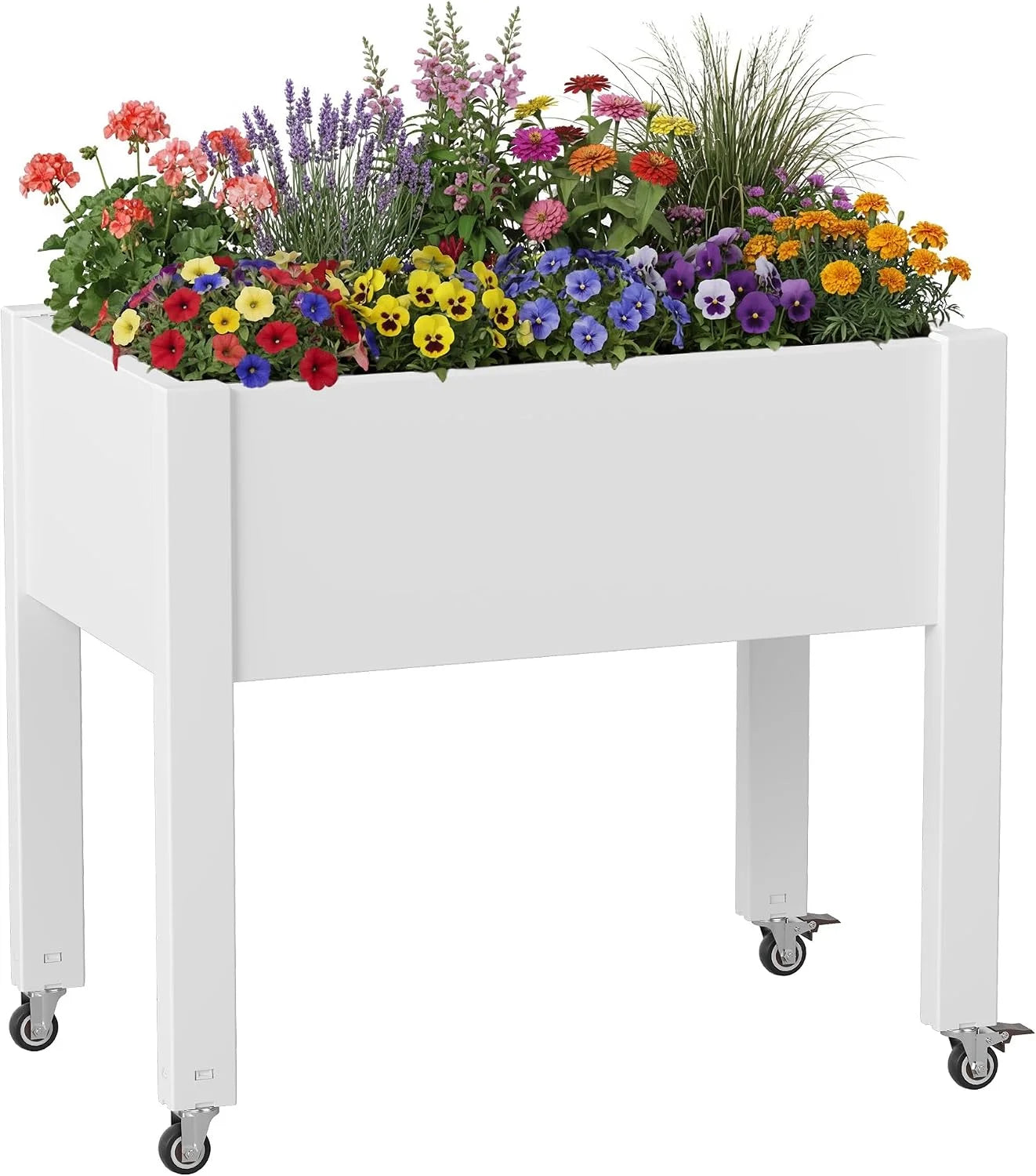 New Arrivals Elevated Planter Box with Lockable Wheels - Image 2