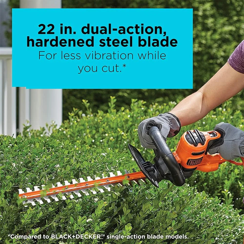 New Arrivals 22 Electric Hedge Trimmer, Lightweight 4.0 Amp Corded Dual Action Shrub Trimmer, High Output Low Vibration - Image 3