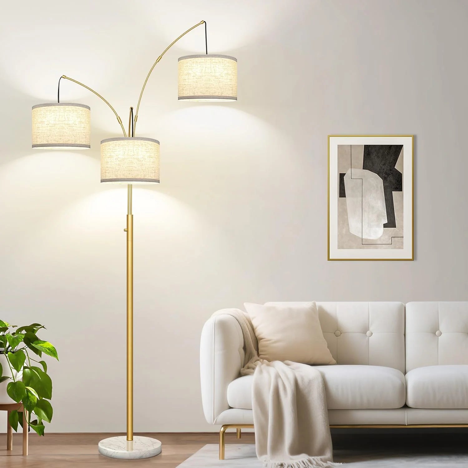 Nintiue 80-in 3-Light Dimmable Arc Floor Lamp, 3000LM bifanuoyard - Image 3