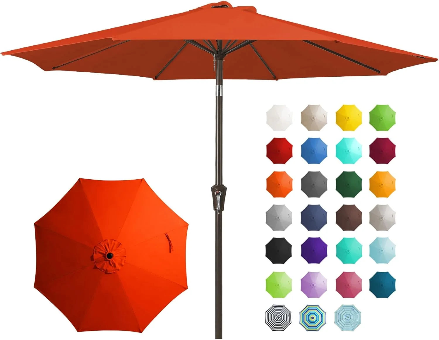 New Arrivals 9FT Outdoor Patio Umbrella, Market Umbrella, Beige - Image 2