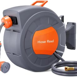 Alternative view of GAOMON Retractable Garden Hose Reel, 1/2 in x 72 ft, Wall Mounted, 9-Function Sprayer, 180° Swivel bifanuoyard
