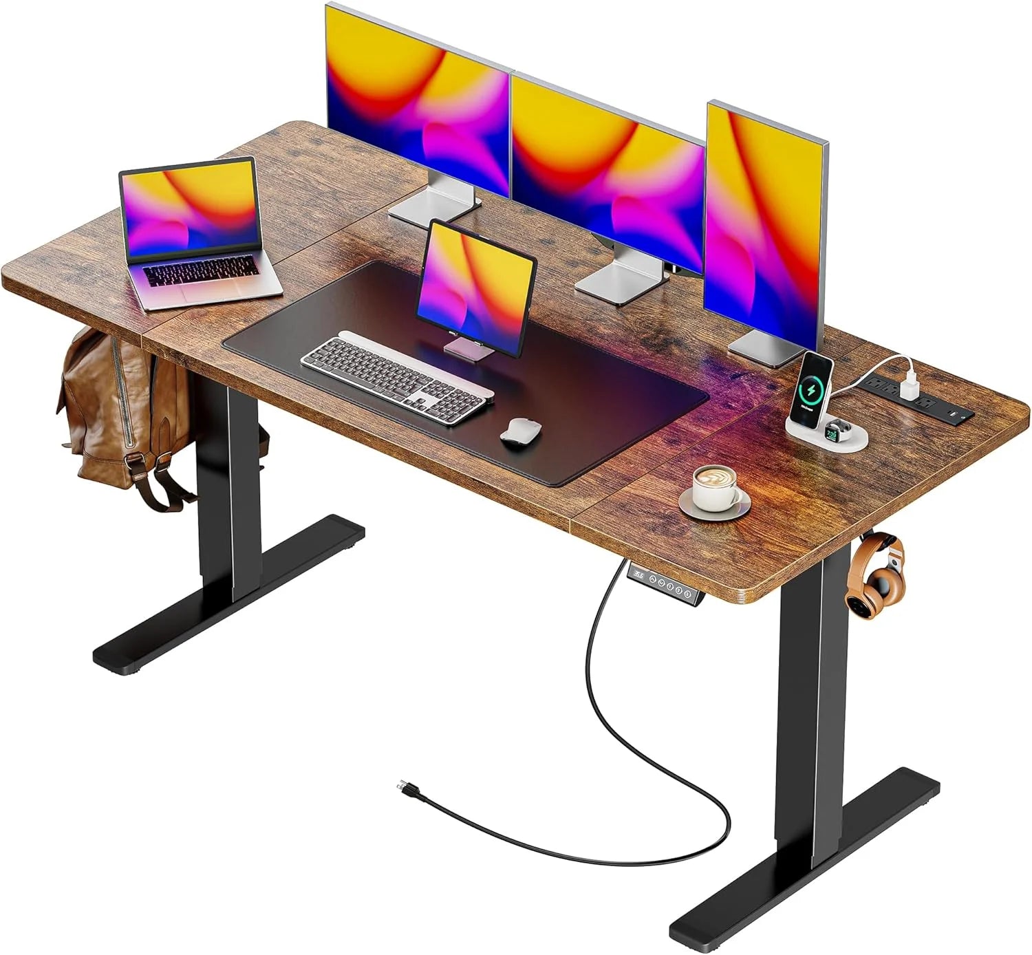 New Arrivals 55 x 28 Large Electric Standing Desk, Height Adjustable Computer Desk, 27.6 Deep Desktop - Image 17