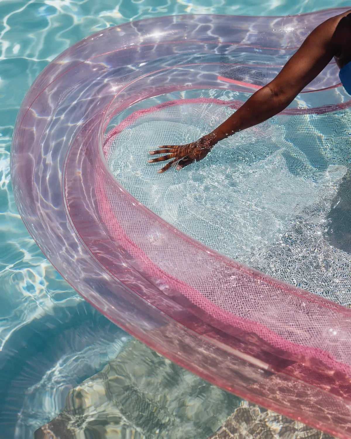 New Arrivals Original Clear Heart Water Hammock with Mesh Pool Float for Summer Pool Parties - Image 5