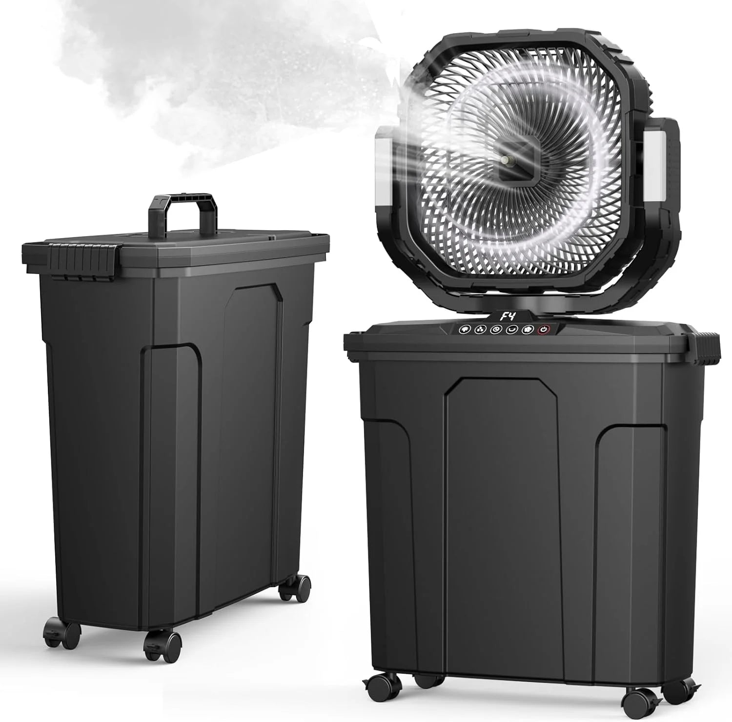 Ausic Outdoor Misting Fan for Outside, 5 Gal 12 Pro Portable Mister Fan with Water Box, 30000mAh Rechargeable Cooling bifanuoyard - Image 2