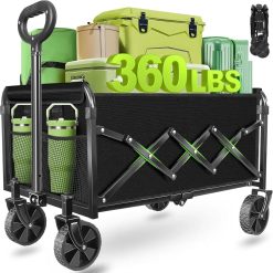 Collapsible Wagons Carts Foldable, 500LBS Heavy Duty Wagon Cart Foldable