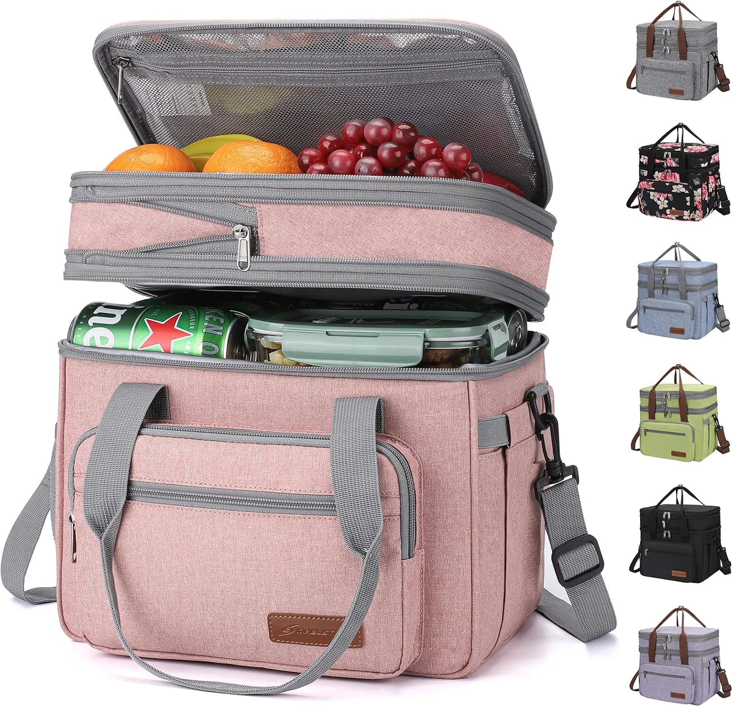New Arrivals 23L Insulated Lunch Box, Expandable Double Deck Cooler Bag - Image 4