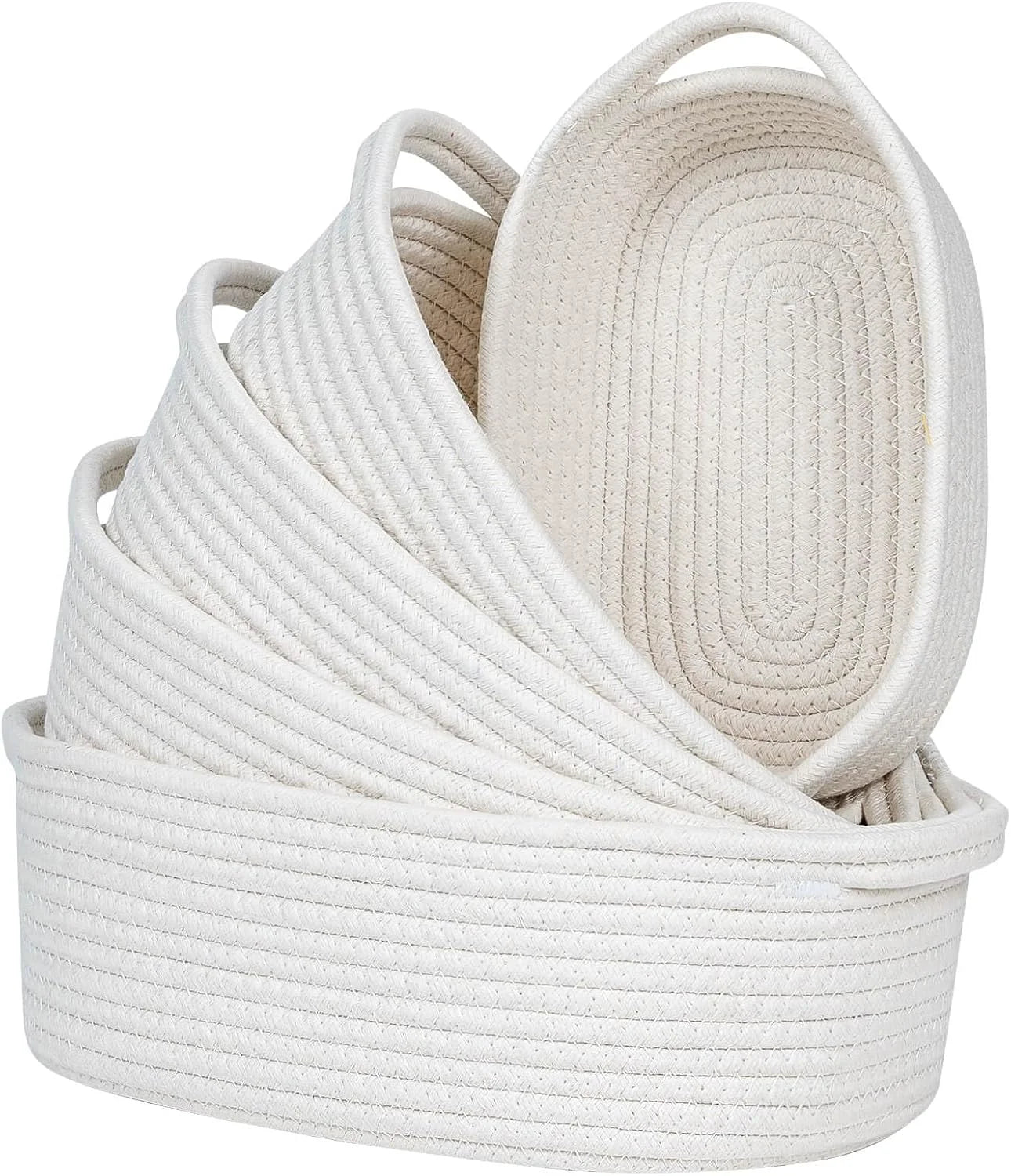 New Arrivals Storage Basket Cotton Rope Organizer Baskets for Shelves, Set of 5 Decorative Closet Storage Bins - Image 4