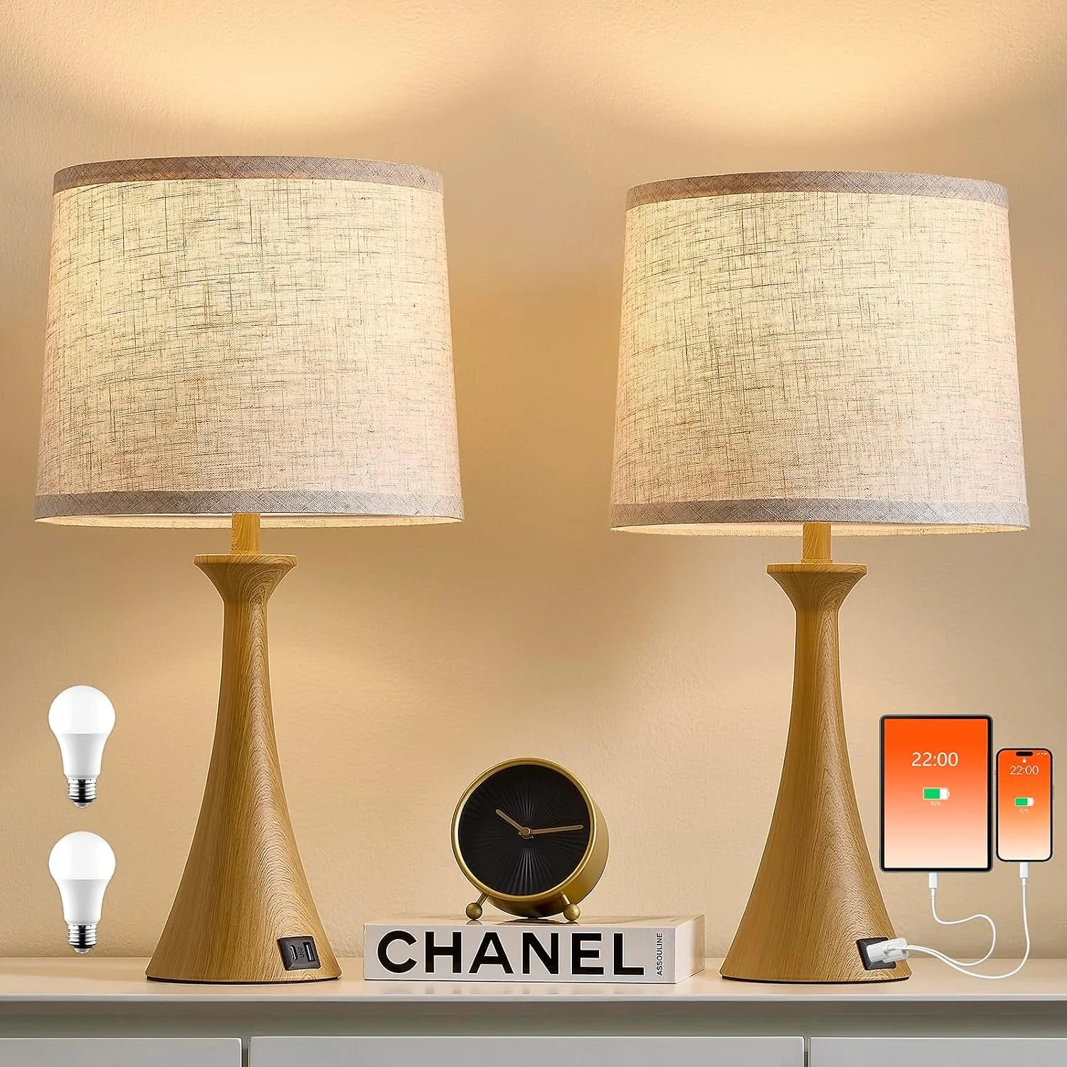 Hikczc Touch Lamp for Living Room Bedroom, Dimmable, Bulb Included bifanuoyard - Image 4