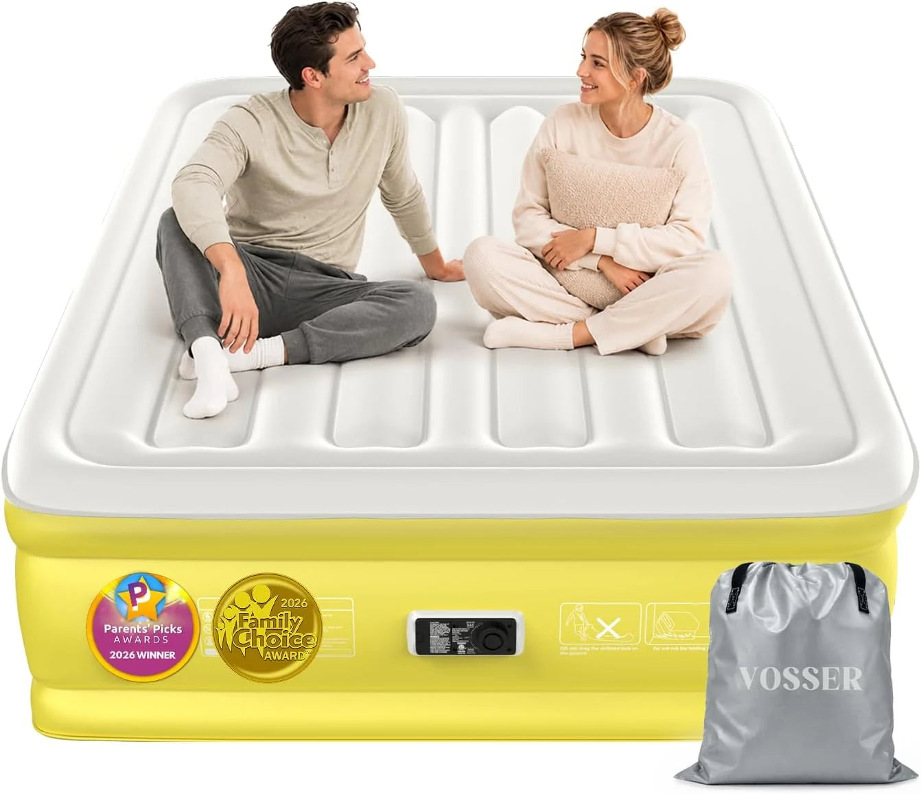 New Arrivals Air Mattress Queen with Built-in Pump, 18 Raised Inflatable Blow Up Mattress, Upgraded Heavy Duty Portable Air