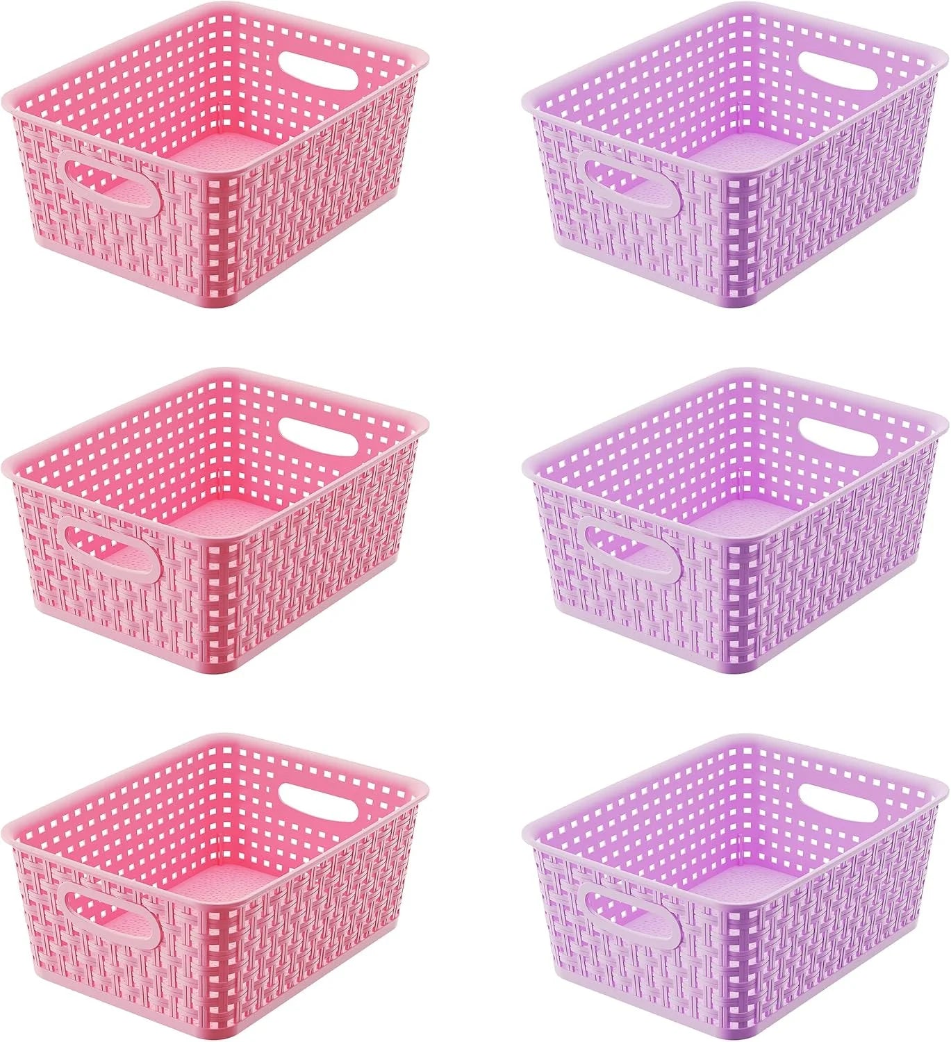 Plastic Storage Weave Baskets, Versatile Shelf Organizer Woven Baskets for Classrooms, Children’s Rooms - Image 4