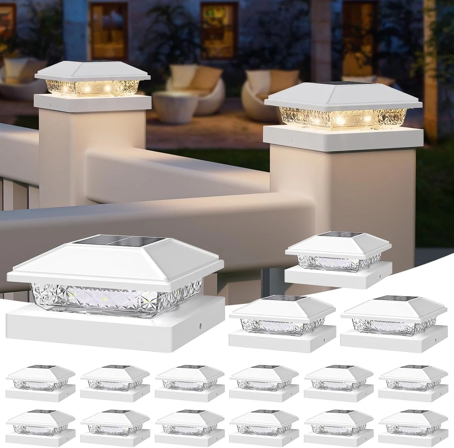 New Arrivals Solar Post Cap Lights, 4x4 Post Solar Light Cool White, White 12 Pack " For Home Projects - Image 18