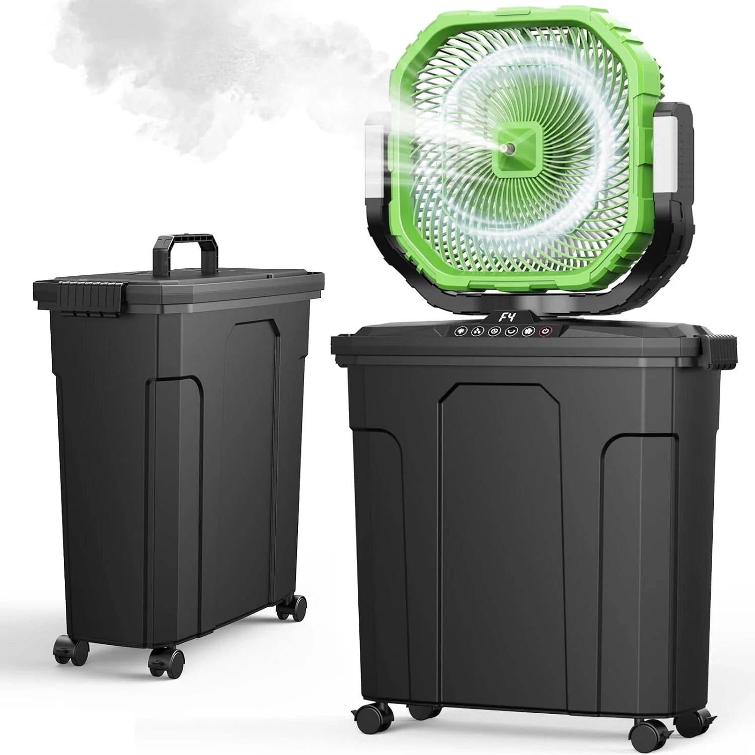 Ausic Outdoor Misting Fan for Outside, 5 Gal 12 Pro Portable Mister Fan with Water Box, 30000mAh Rechargeable Cooling bifanuoyard - Image 3