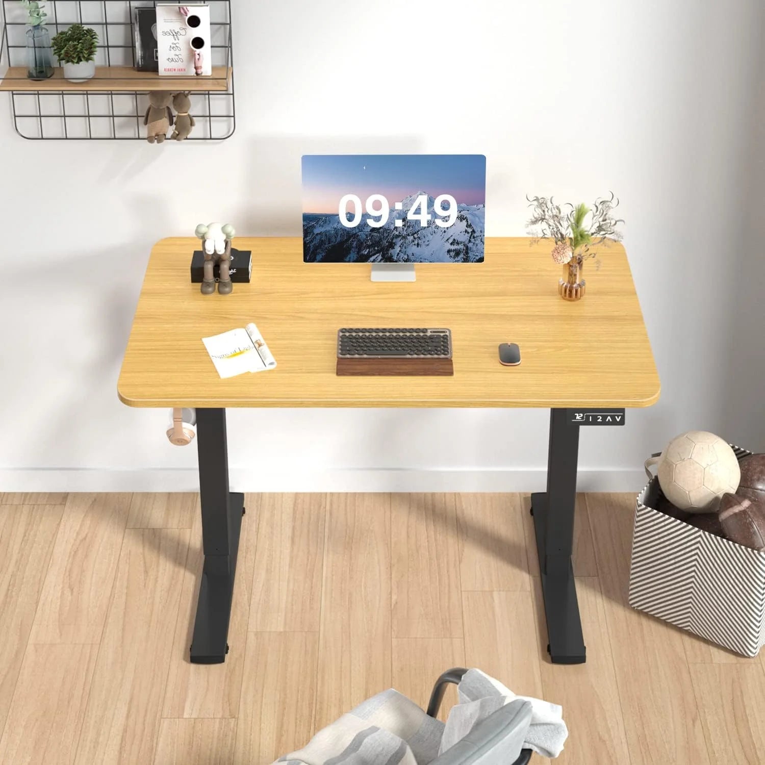 New Arrivals 55 x 24 Inches Electric Height Adjustable Standing Desk Large Sit Stand Up Desk Home Office Computer Desk Memory - Image 74