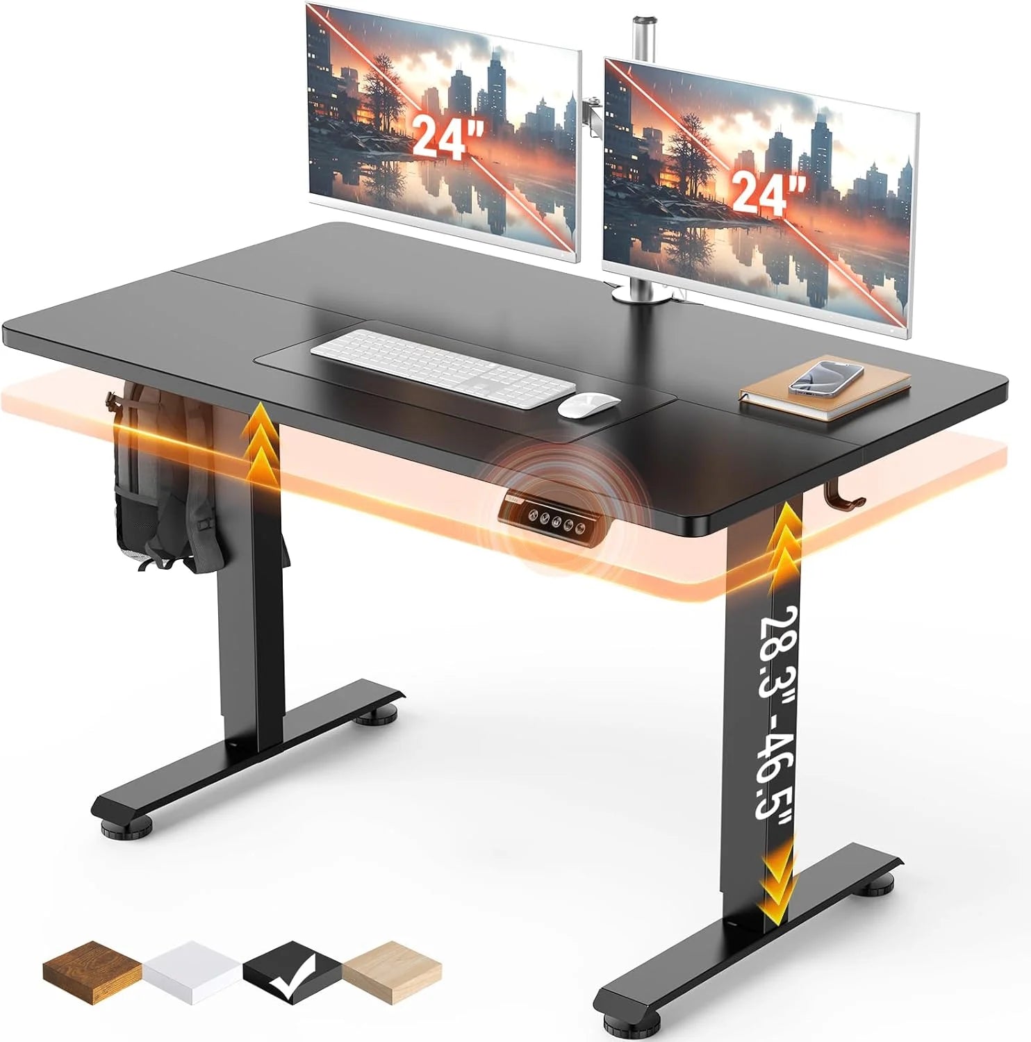 Veken 47.2 Inch Large Electric Standing Desk, Gaming Table, Height Adjustable Sit Stand Up Computer Tables for Home bifanuoyard - Image 2