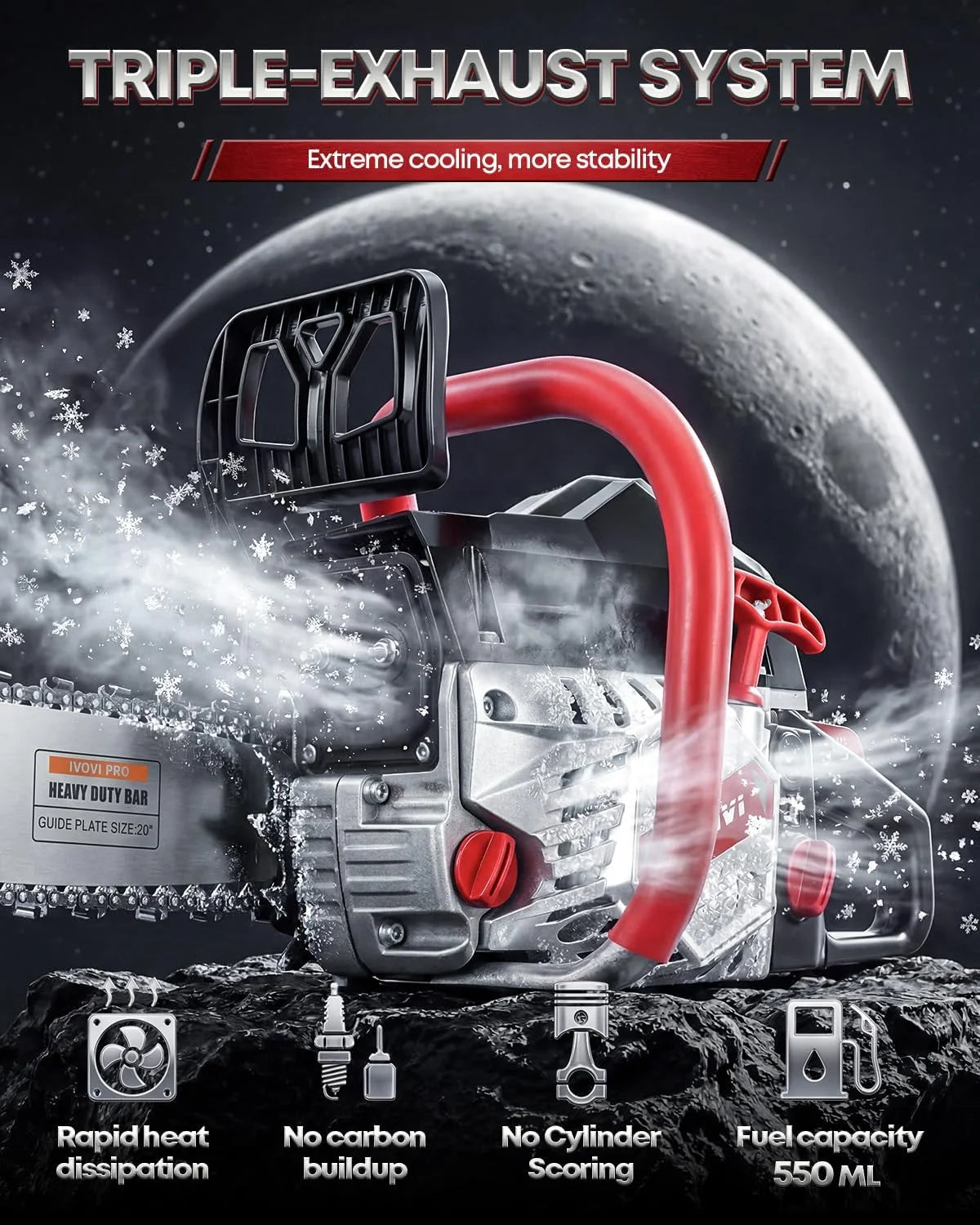 New Arrivals 63CC Gas Chainsaw with 20-Inch and 18-Inch Bars - Image 2