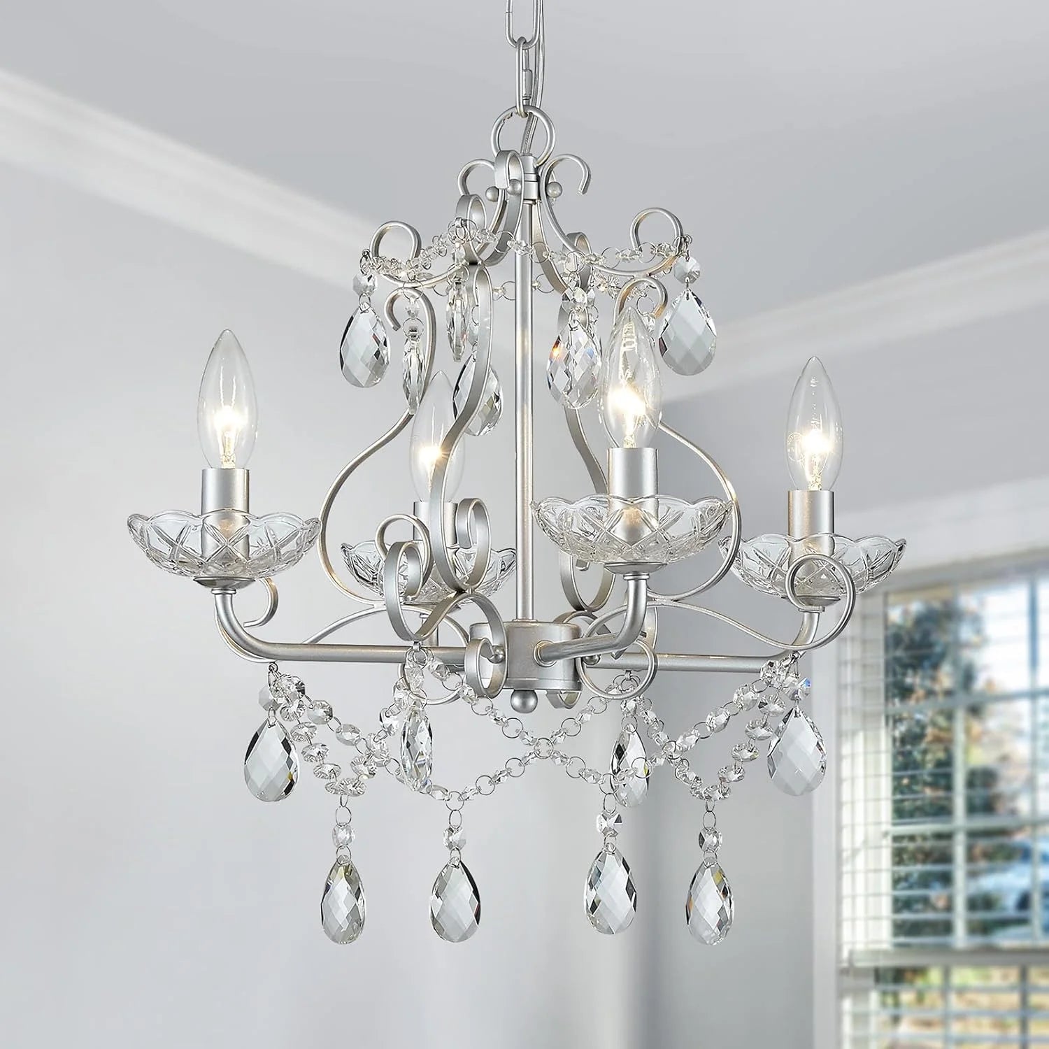 New Arrivals 5-Light Crystal Candle Chandelier Pendant Ceiling Light Modern Lighting Fixture for Bedroom Hallway Bar Kitchen - Image 12