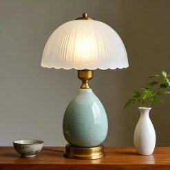 WELAISA Table Lamps Ceramic Retro Lamp, 15. Modern Bedside Nightstand Traditional Lamps bifanuoyard