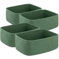 New Arrivals Small Storage Shelf Organizing Baskets, Mini Woven Rope Storage Bins for Towels, Cute Decorative Closet
