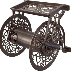 New Arrivals Liberty GARDEN 704 Decorative Cast Aluminum Wall Mount Garden Hose Reel, Holds 125-Feet of 5/8-Inch Hose " Bronze bifanuoyard