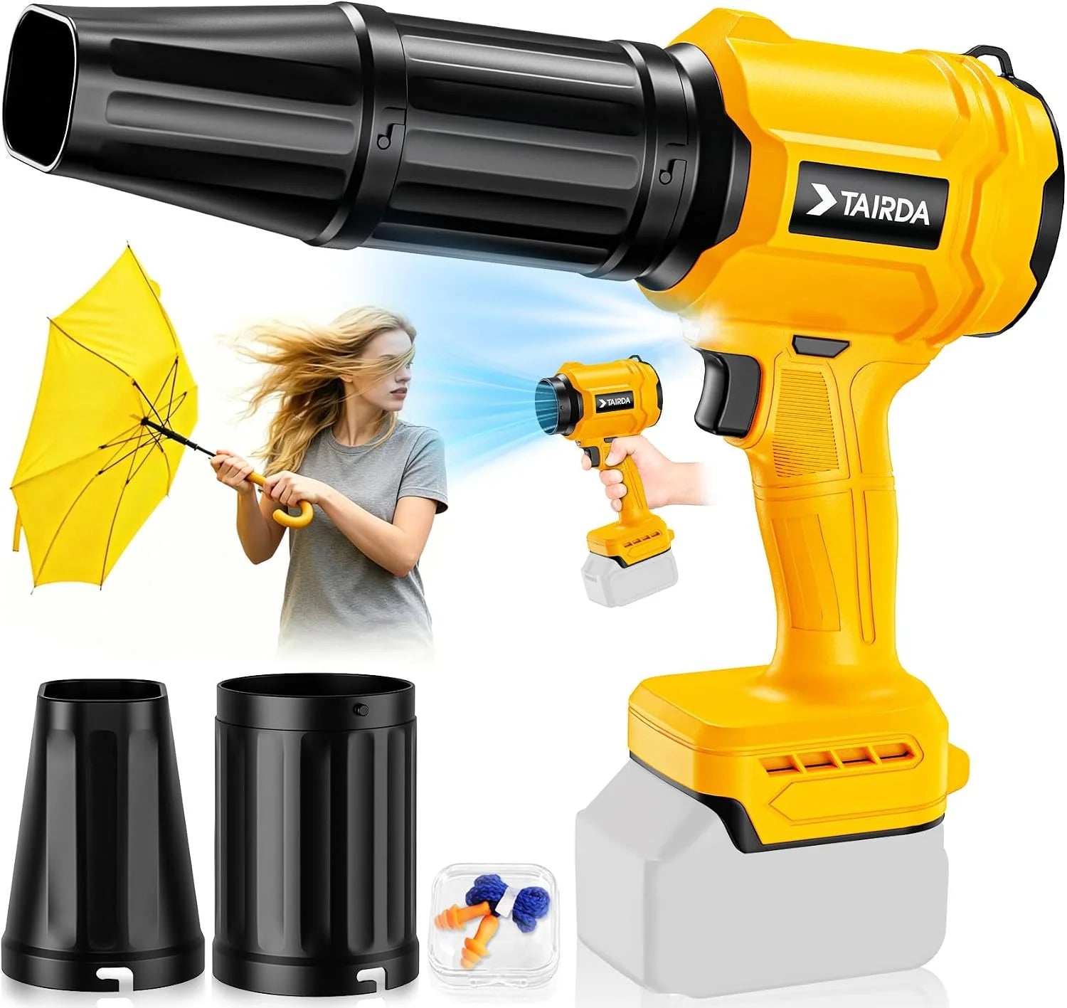 Cordless Leaf Blower Compatible for Dewalt 20V Battery(NO Battery), Mini Turbo Jet Blower with 2 Nozzles – For Yard Cleanup - Image 5