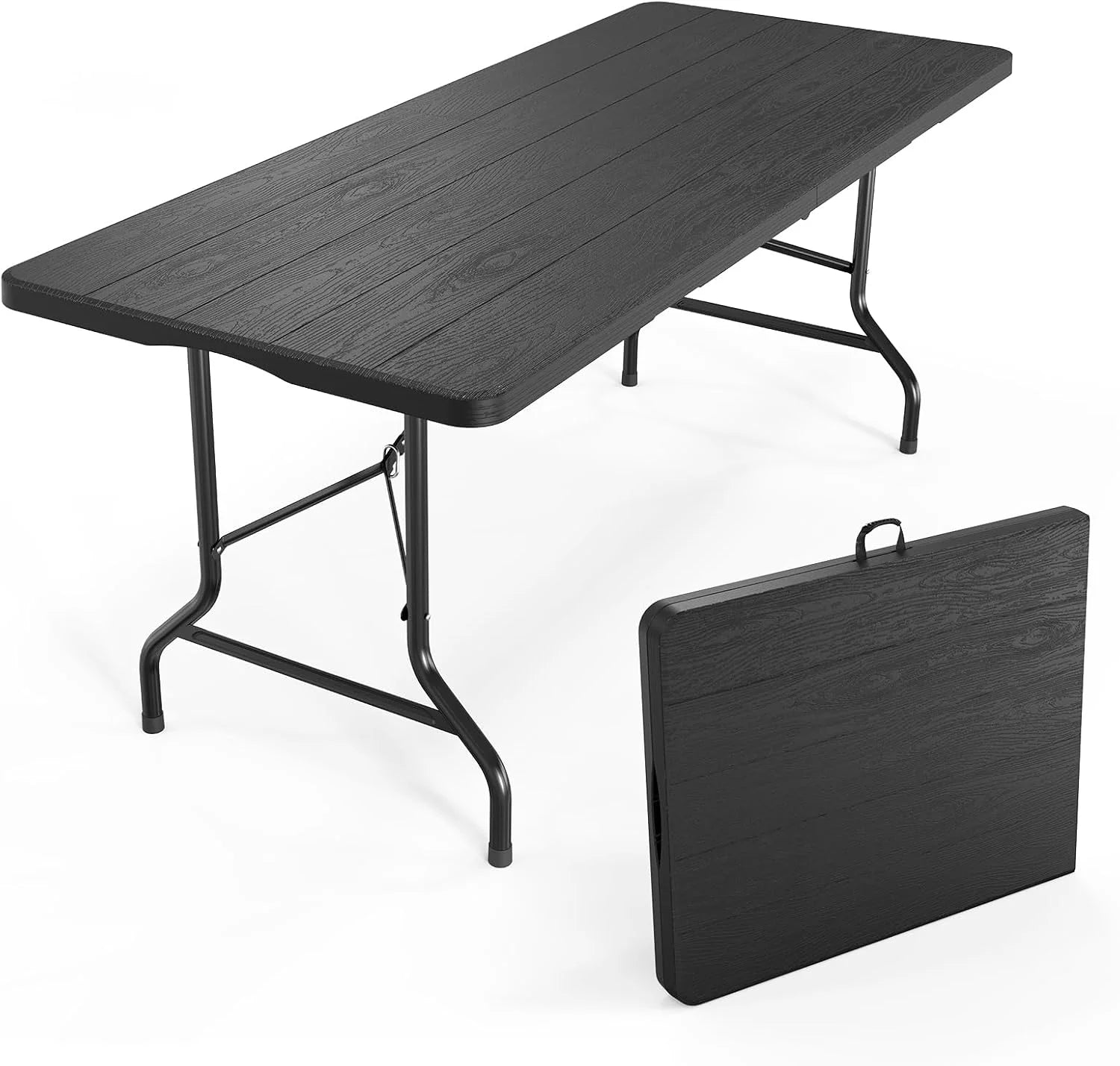 New Arrivals VINGLI 4 FT Plastic Folding Camping Table,3-Level Adjustable Height, Portable in/Outdoor Party Picnic Dining Desk - Image 5