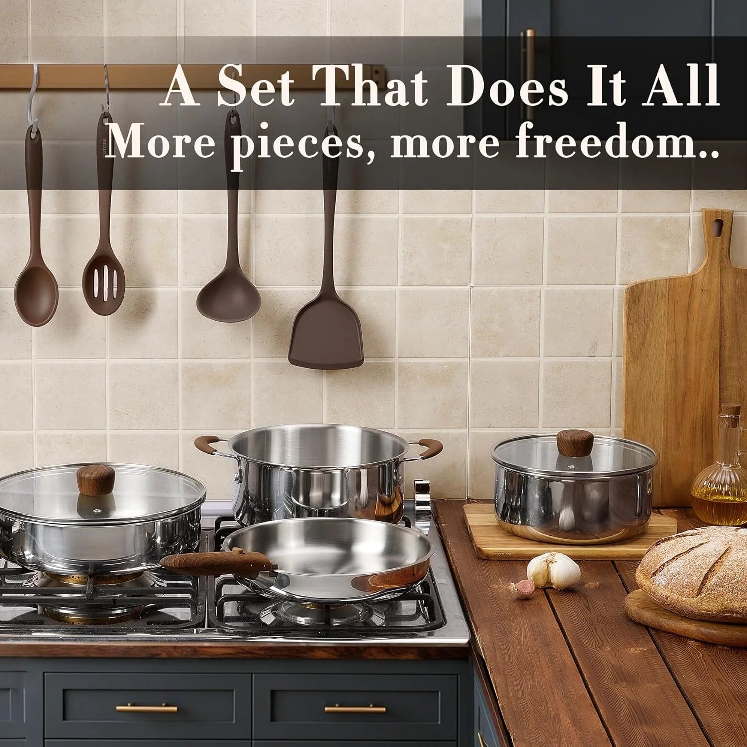New Arrivals 19pcs Stainless Steel Cookware Set with Detachable Handle, Pots and Pans Set - Image 7