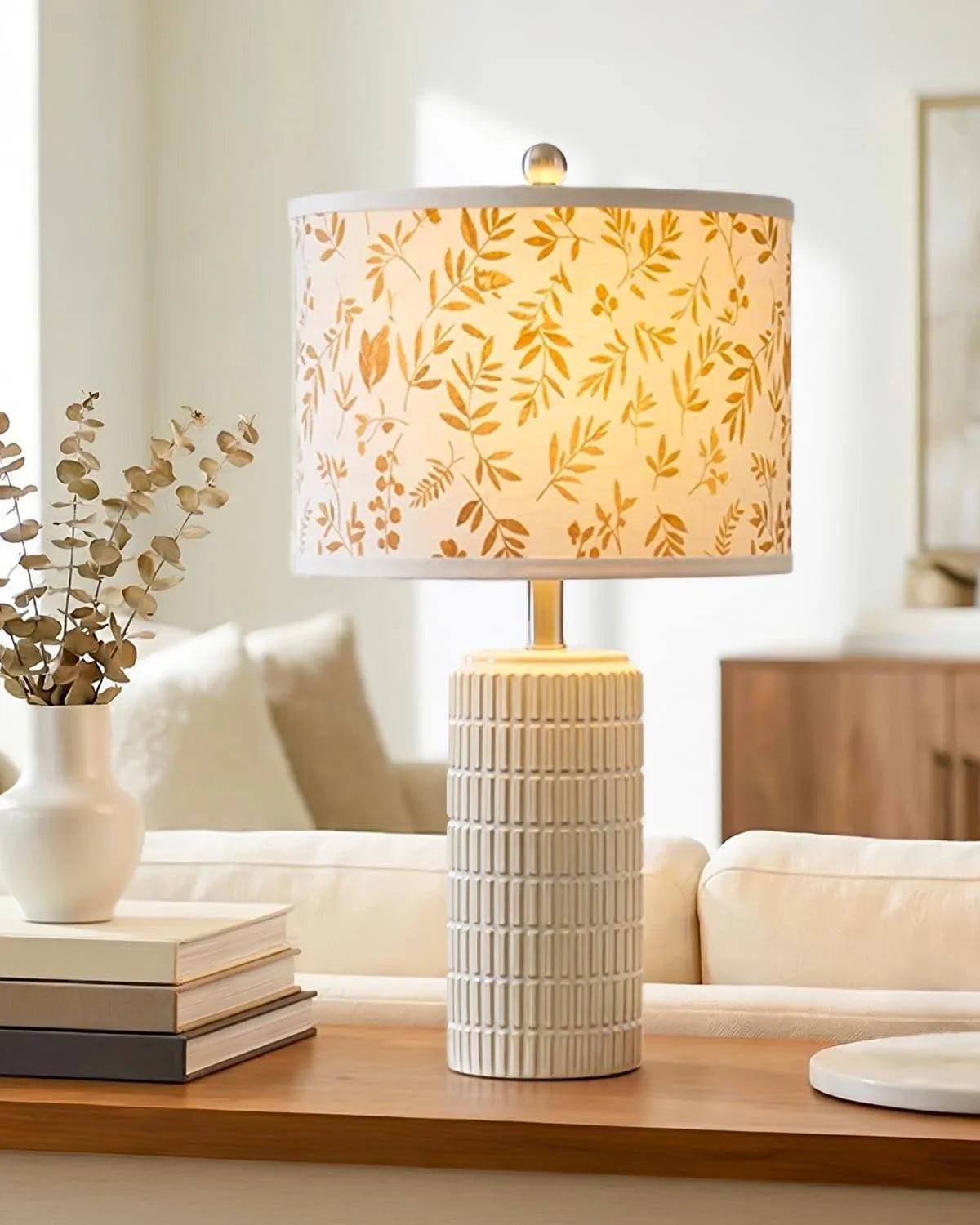 PoKat 23" Bedside Table Lamp for Bedroom Nightstands, White Modern Bedroom Lamp bifanuoyard - Image 2