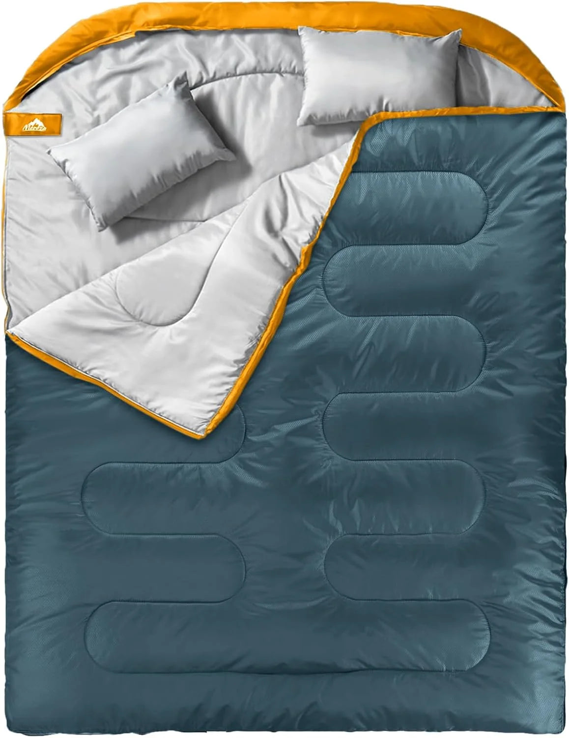 MEREZA Double Sleeping Bag for Adults Mens with Pillow, XL Queen Size Two Person Sleeping Bag for All Season Camping bifanuoyard - Image 5