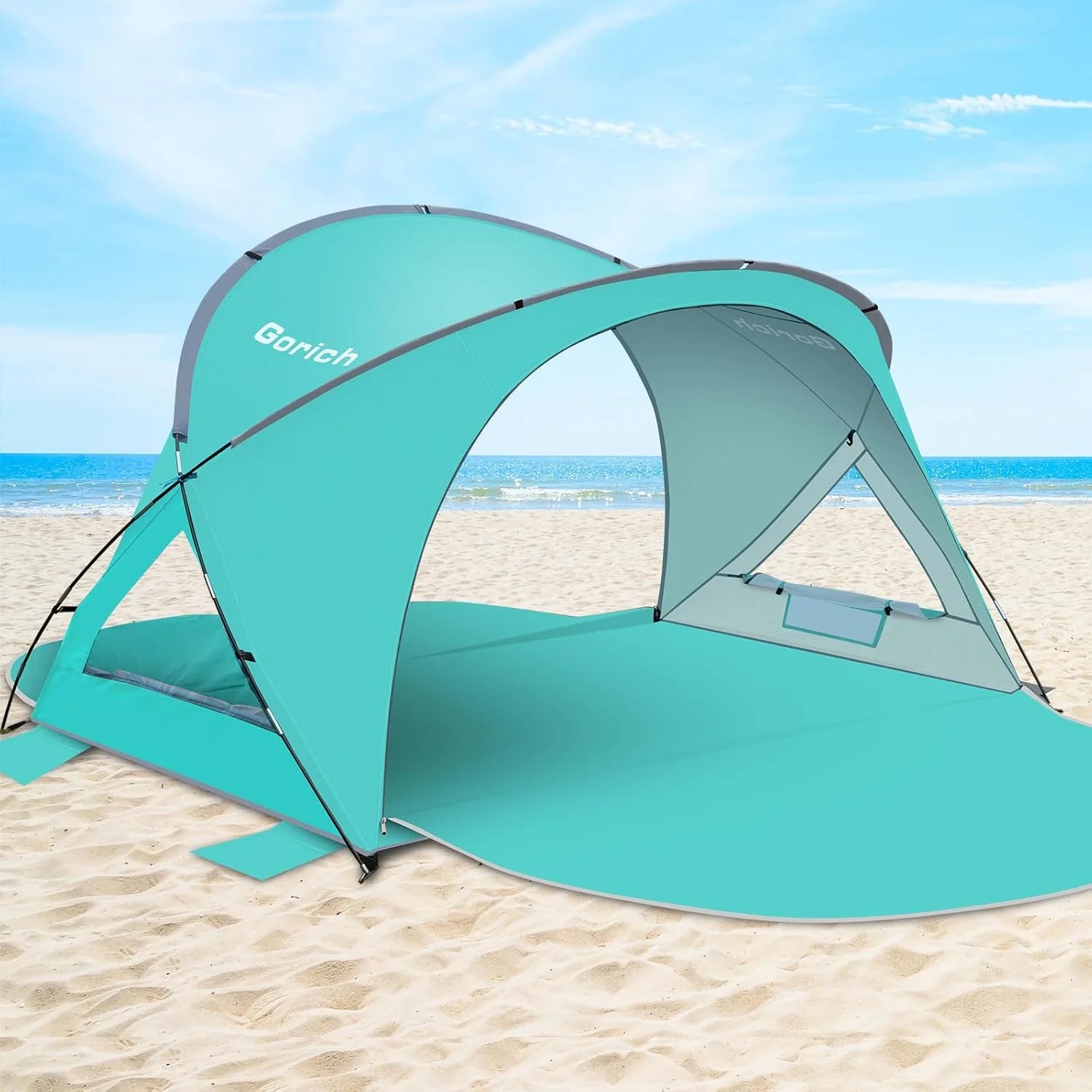 Gorich Beach Tent Sun Shelter with UPF50+ UV Protection for 1-2/3/4-5/6-7 Person, Lightweight & Portable Beach Shade bifanuoyard - Image 2