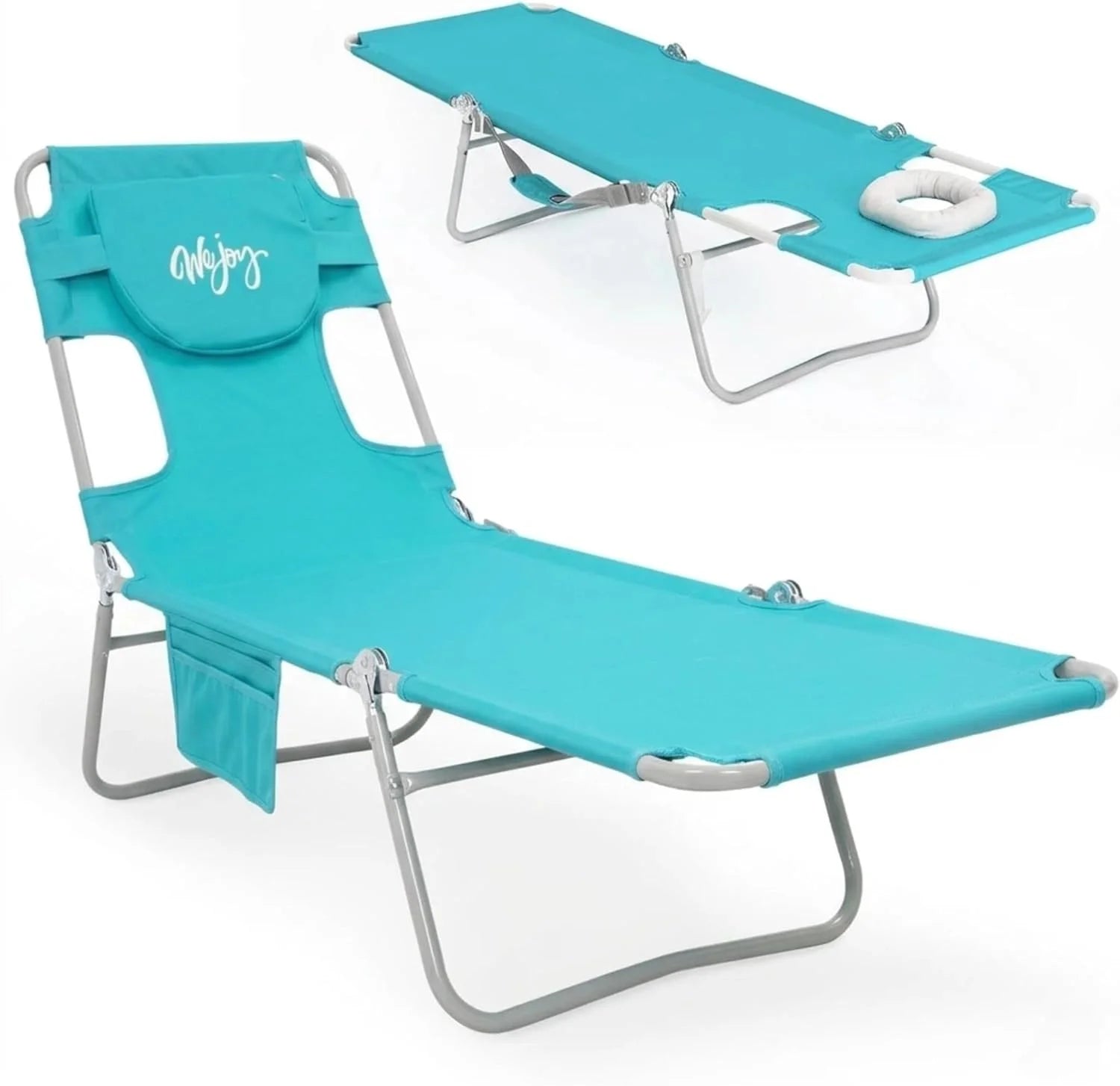 WEJOY Folding Tanning Chair with Face Hole, 5-Position Face Down Beach Lounge Chair for Sunbathing bifanuoyard - Image 4
