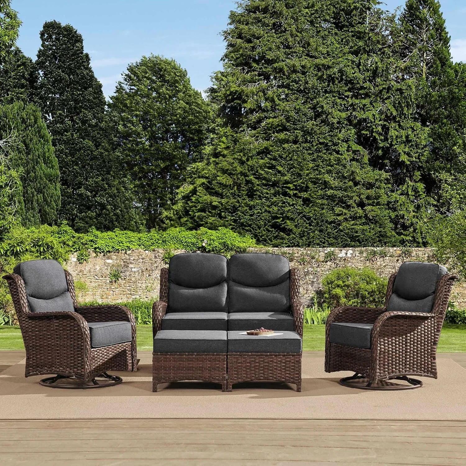 New Arrivals HILLGA Luxury High Back Patio Furniture Set with 6-Inch Thick Cushion - Image 3