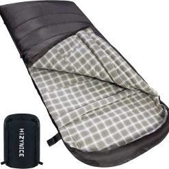 HiZYNICE Cold Weather Sleeping Bag 100% Cotton Flannel XXL for Adults Big and Tall, Free Compression Sack bifanuoyard