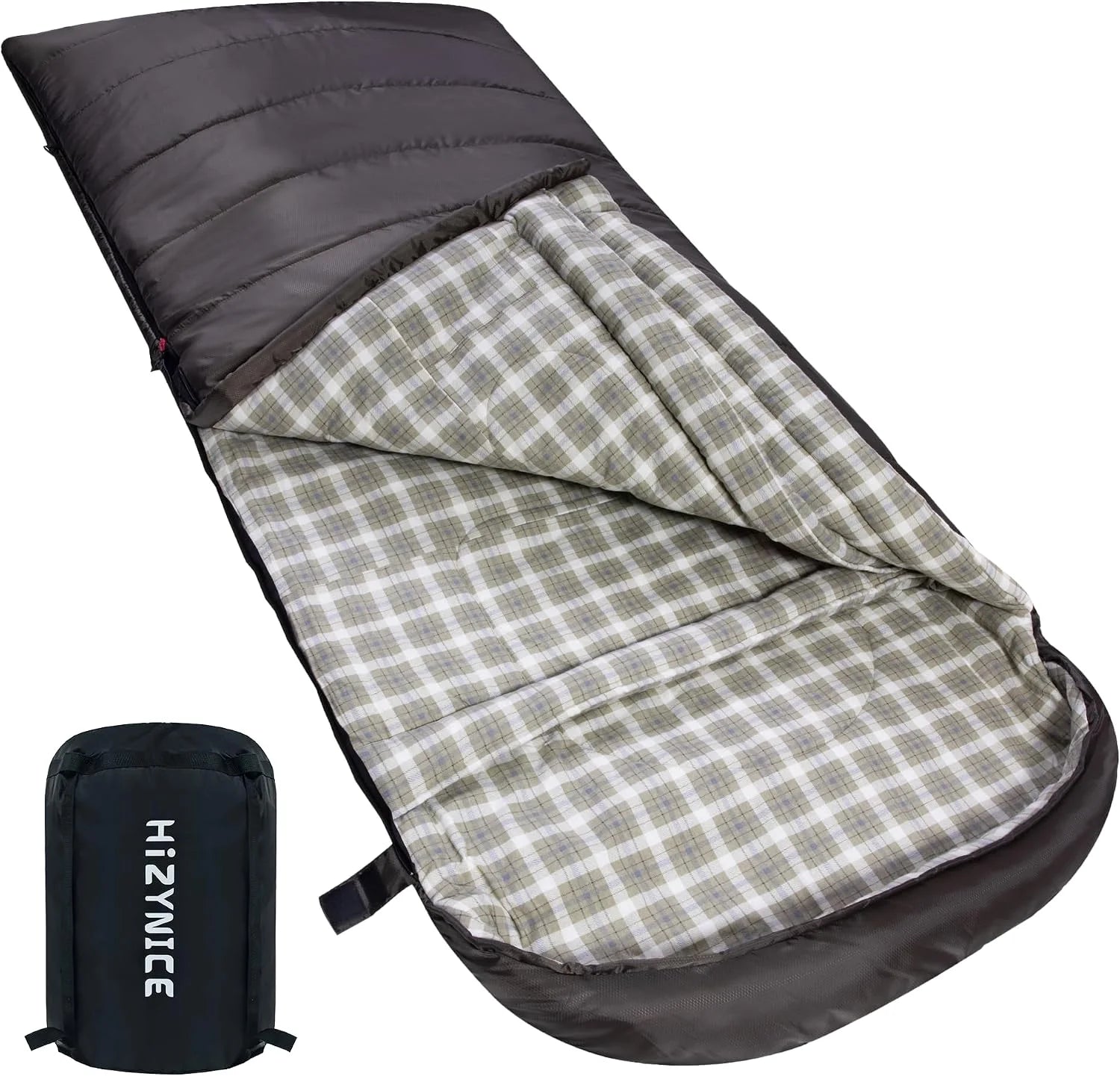 HiZYNICE Cold Weather Sleeping Bag 100% Cotton Flannel XXL for Adults Big and Tall, Free Compression Sack bifanuoyard