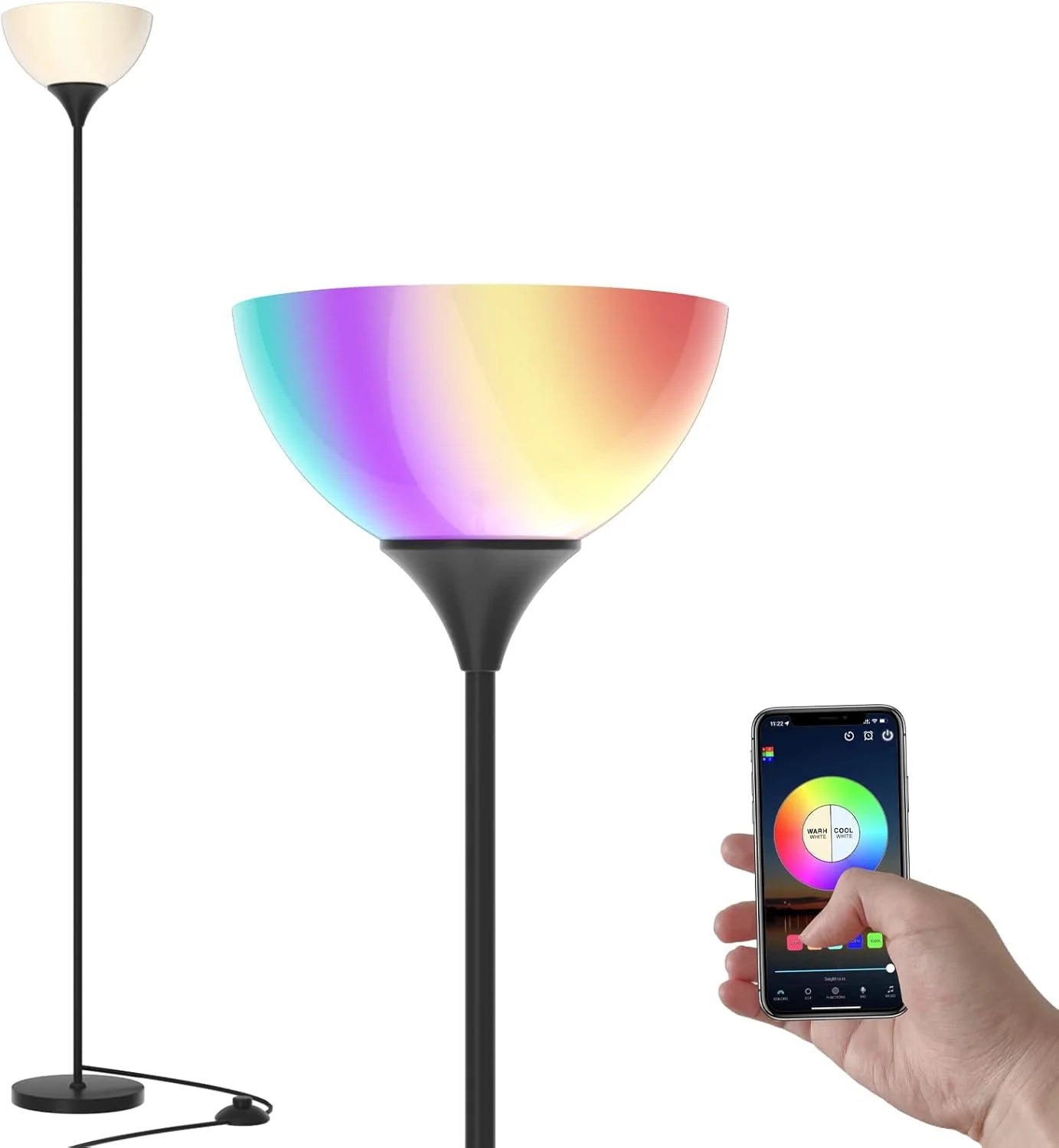 PESRAE Floor Lamp, Remote Control, Bulb Included bifanuoyard