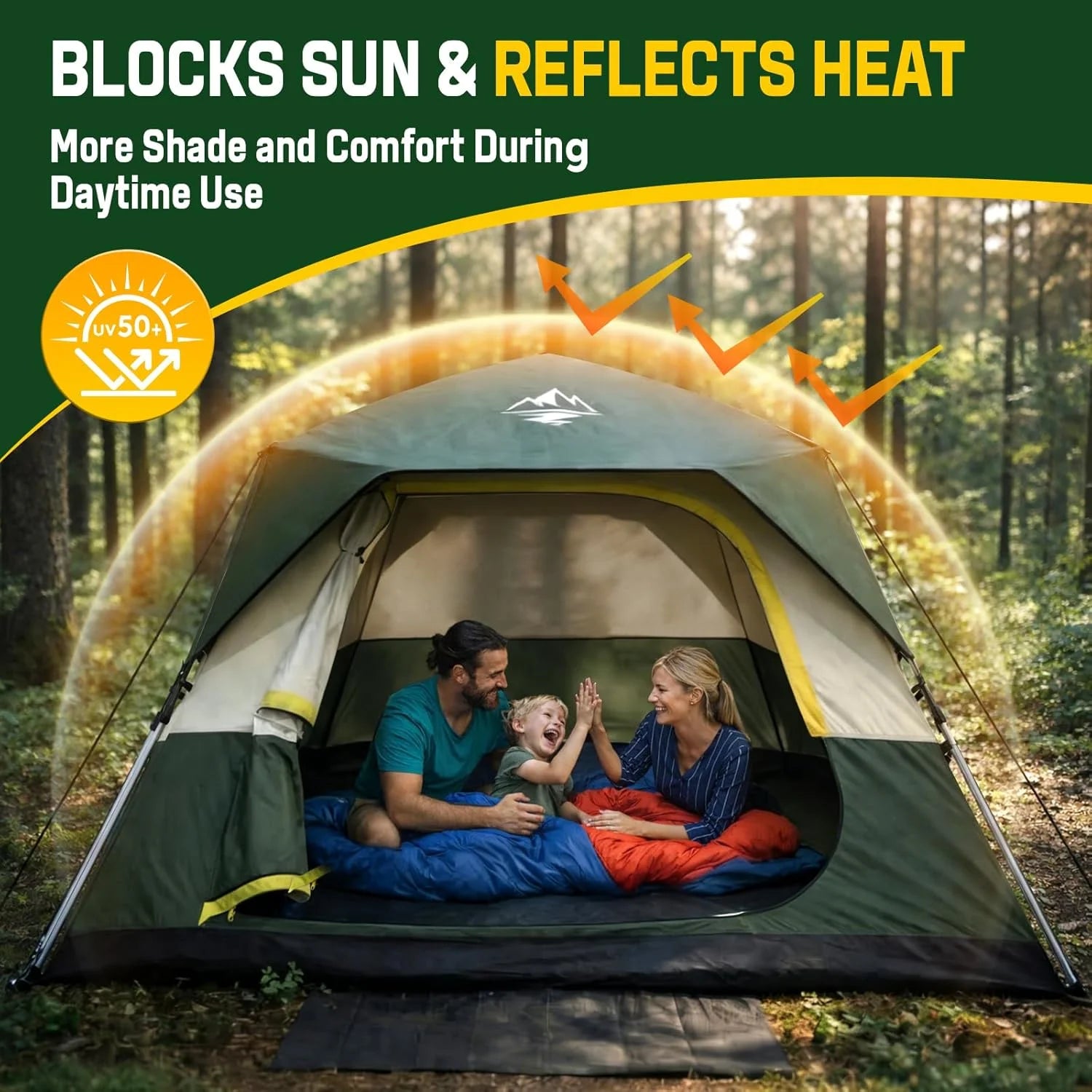 4 Person Instant Tents for Camping Setup in 50s, Cabin Tent with Rainfly, Waterproof Windproof Camping Tent bifanuoyard - Image 6