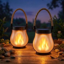 Solar Lanterns Outdoor Waterproof 4 Pack, Outdoor Solar Lanterns with Flickering Flame Effect bifanuoyard