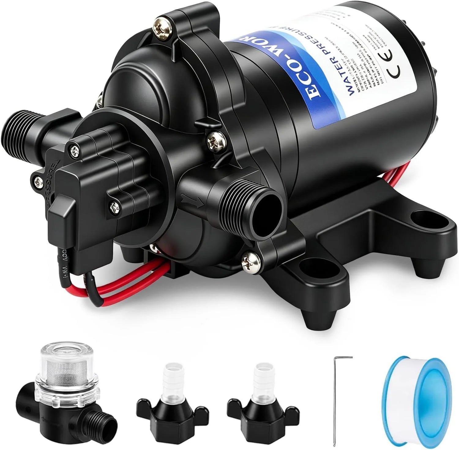 New Arrivals 33-Series Industrial Water Pressure Pump 110V AC 4.0GPM 50PSI RV Fresh Water Diaphragm Pump include Garden - Image 2