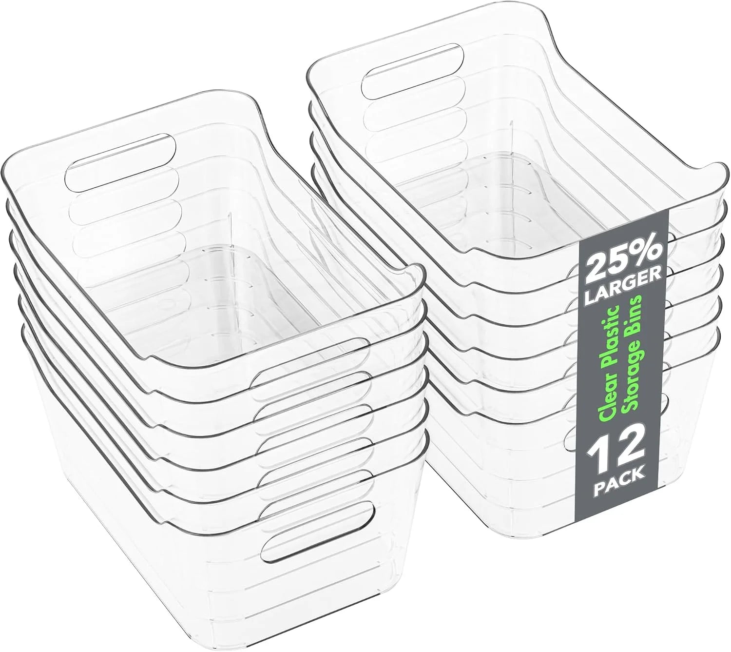 Plastic Storage Bins, Multi-Use Organizer Bins, Pantry Organizer, Clear Storage Containers for Home