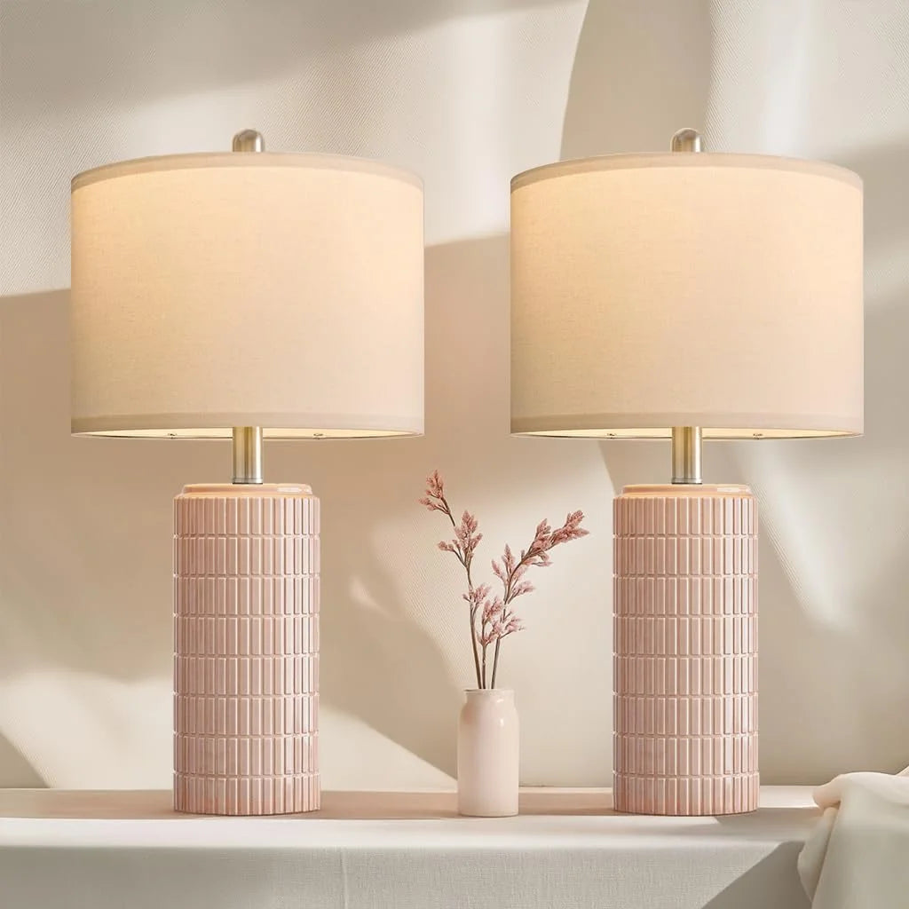 PoKat 23" Bedside Table Lamp for Bedroom Nightstands, White Modern Bedroom Lamp bifanuoyard - Image 17