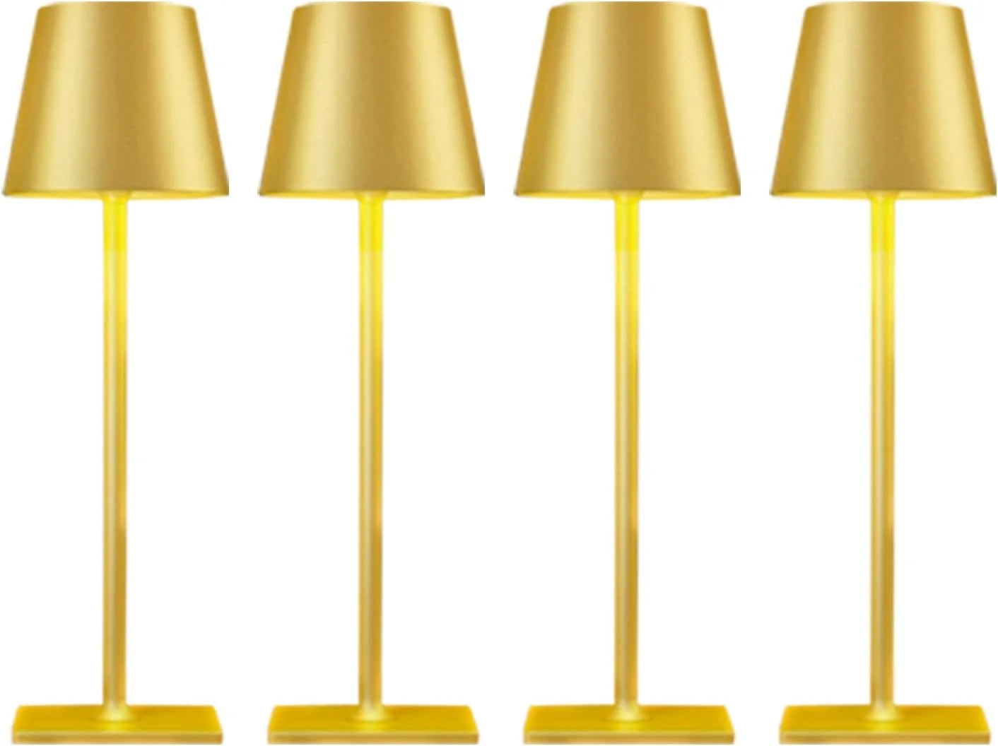 New Arrivals Gold Led Cordless Table Lamps-Rechargeable Lamp Set of 4 - Image 9