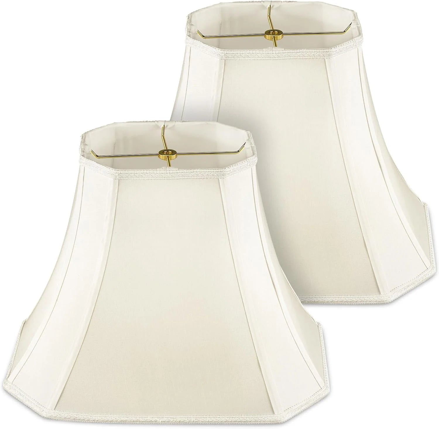 New Arrivals Set of 2 Bell Lamp Shade 6.25 x 8 Top 11 x 16 Bottom 12 High (Spider) Rectangle Cut Square Replacement - Image 2
