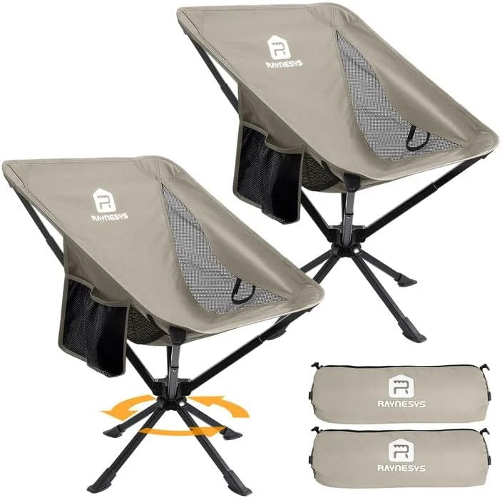New Arrivals Portable Swivel Camping Chair, 8 Seconds Quick Setup Easy Carry, 3.8Lb Lightweight Folding Chairs for Hiking - Image 5