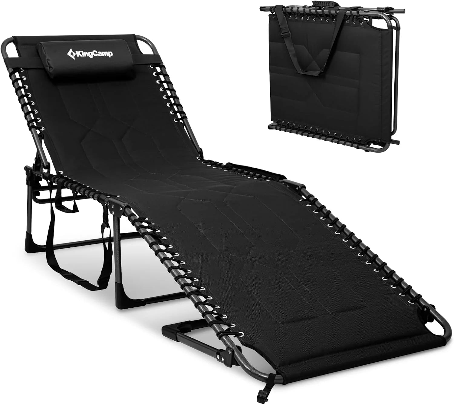 New Arrivals Oversized Tanning Chair, Extra-Wide Padded Folding Chase Lounge Chairs Portable Adjustable 5-Position 440lbs - Image 7