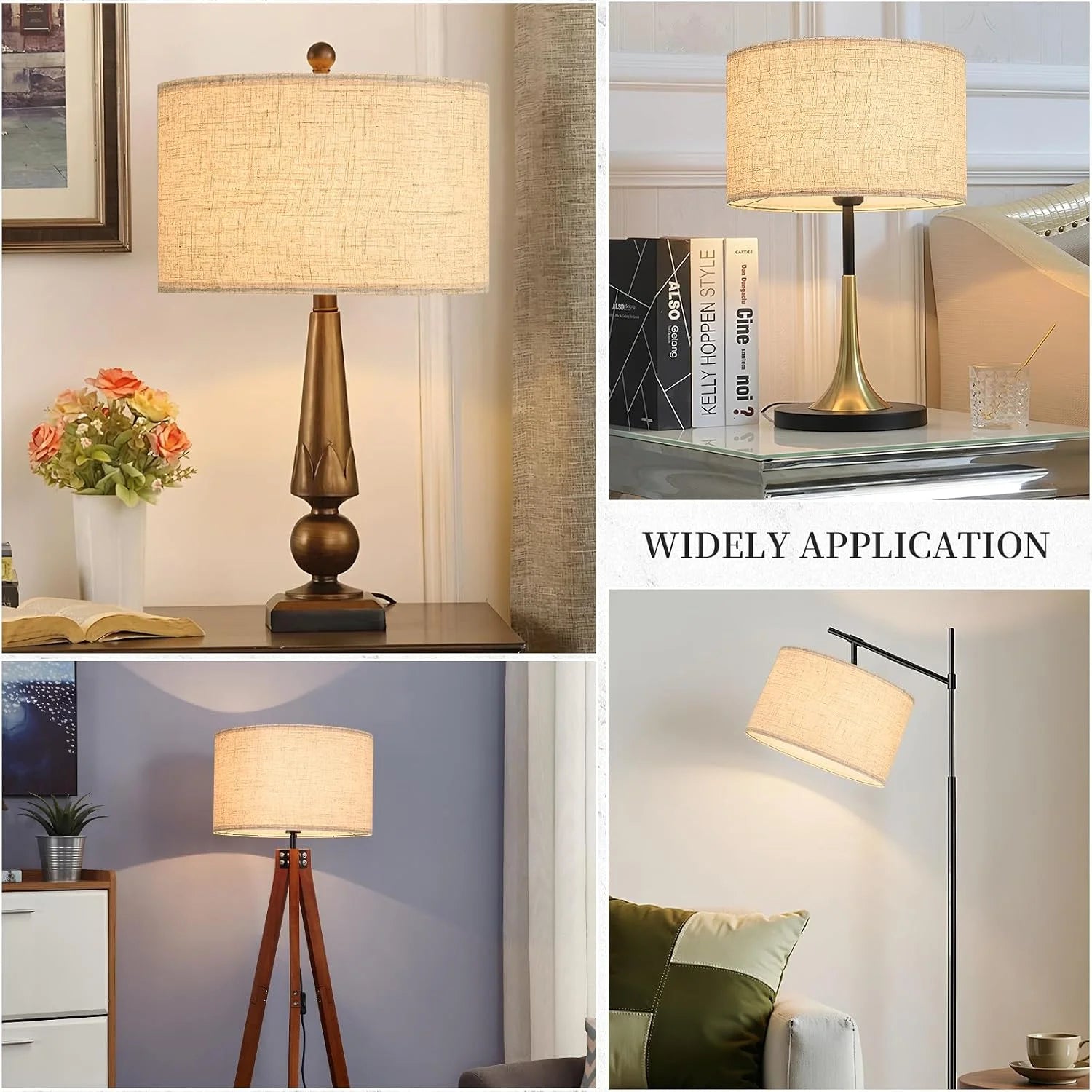 New Arrivals Large Drum Lamp Shades Set of 2 16 Top x 16 Bottom x 10 High - Image 2