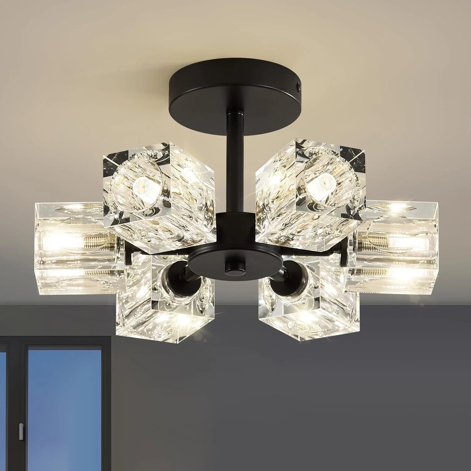 New Arrivals Crystal Semi Flush Ceiling: Dining Room Bathroom Bedroom Chandelier - Image 7