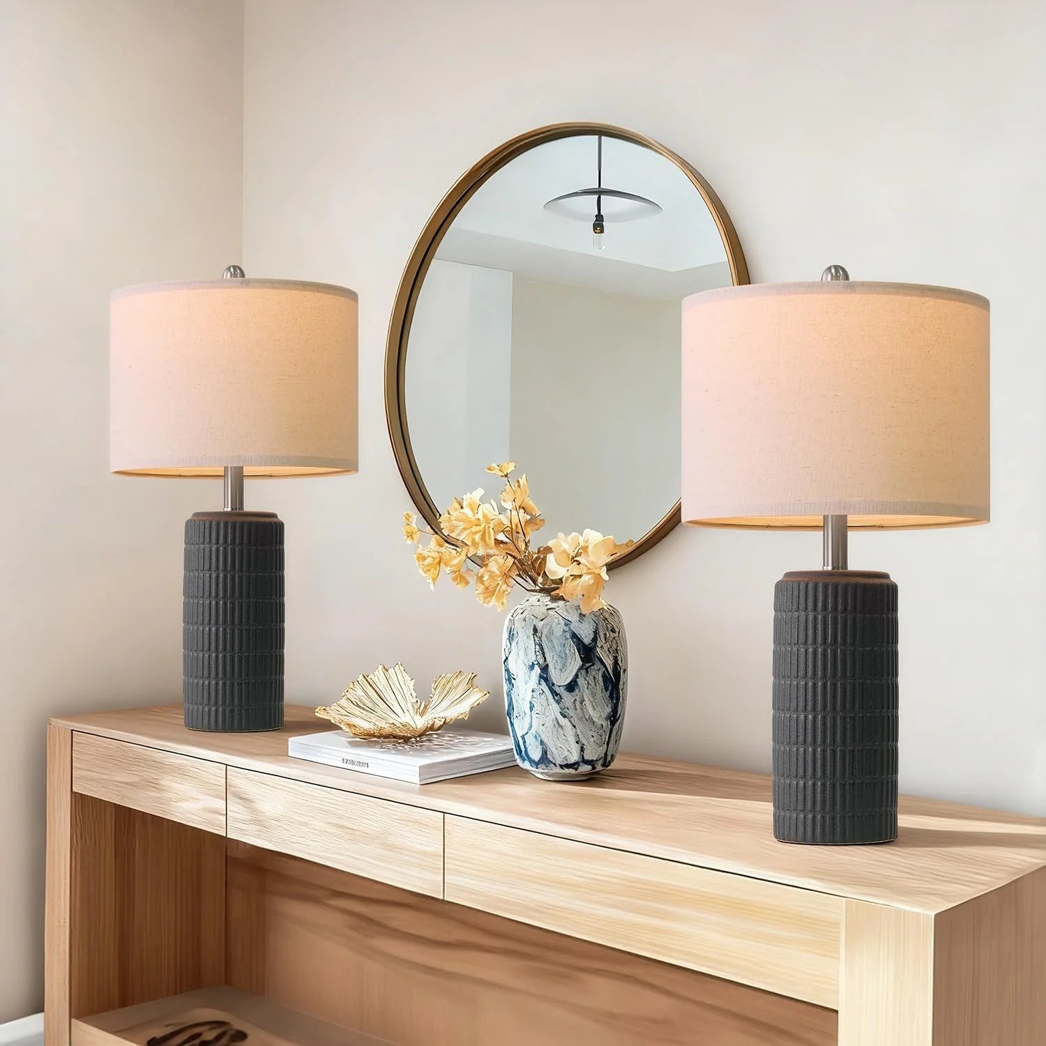 PoKat 23" Bedside Table Lamp for Bedroom Nightstands, White Modern Bedroom Lamp bifanuoyard - Image 18