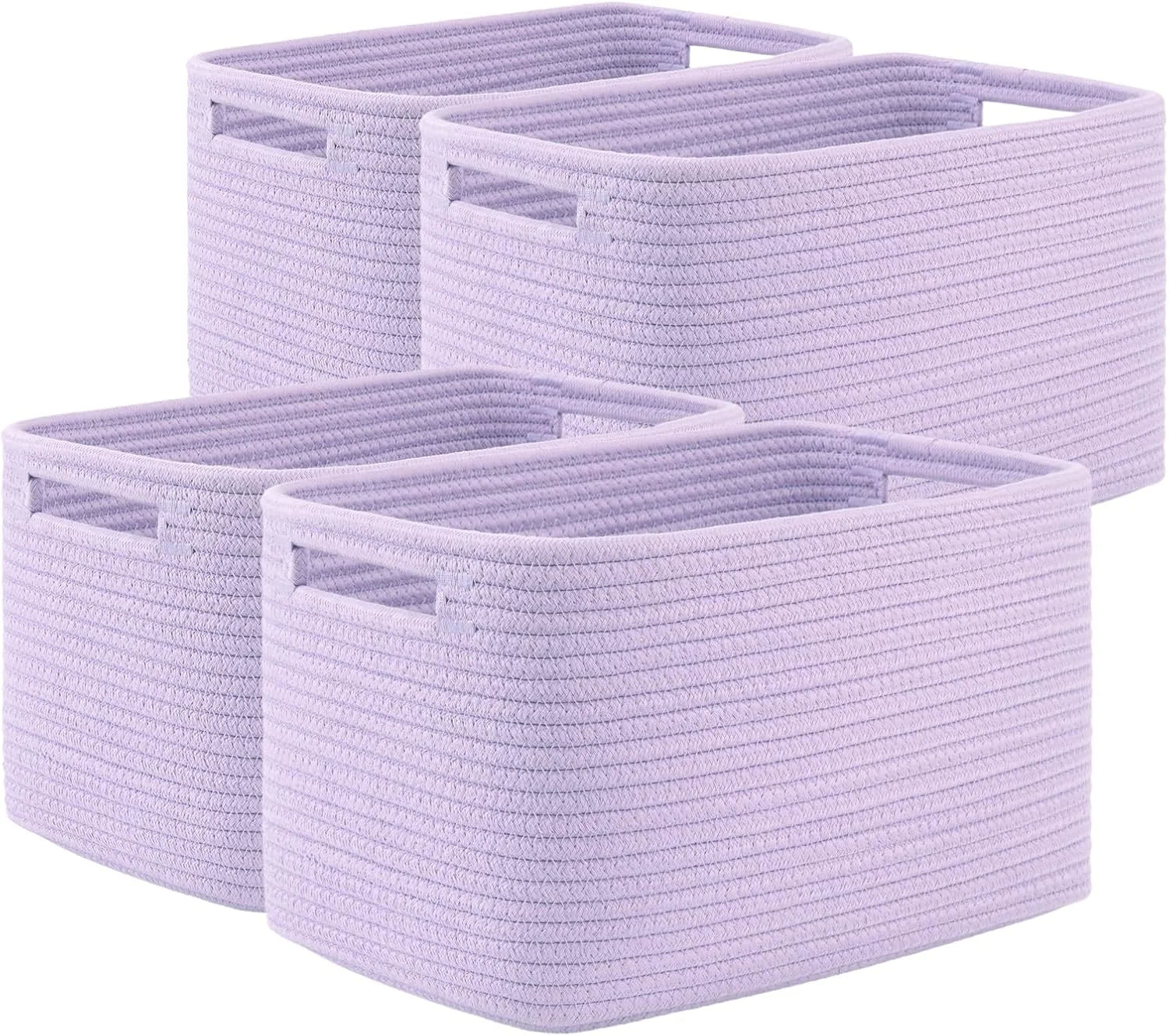 4 Pack Storage Baskets for Organizing, Cube Storage Bins for Shelves, Rectangle Storage Baskets With Handles bifanuoyard - Image 7