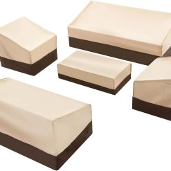 loriano Patio Furniture Cover Set, 5 Piece Outdoor Furniture Cover Waterproof, 600D Heavy Duty Lawn Patio Set Covers
